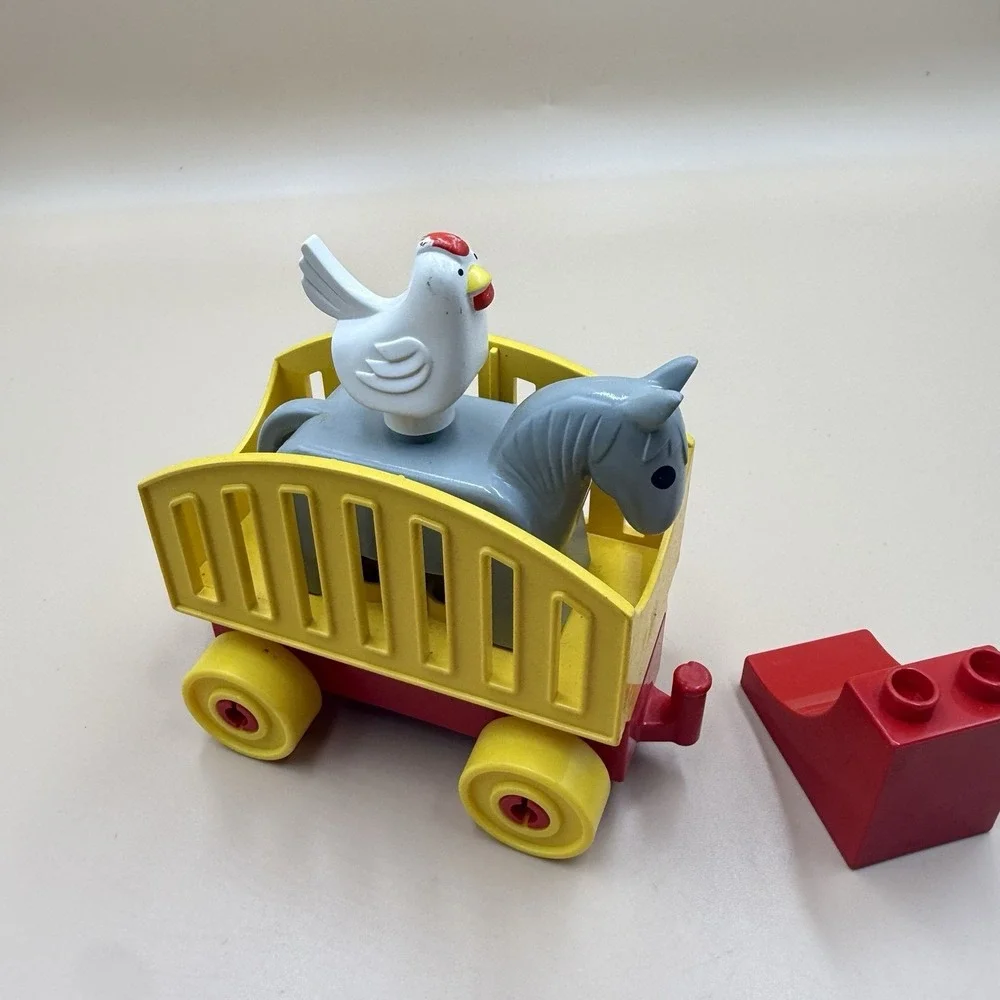 Duplo Clown Parade NO. 2430 Vintage Replacement Parts Donkey Chicken Cart